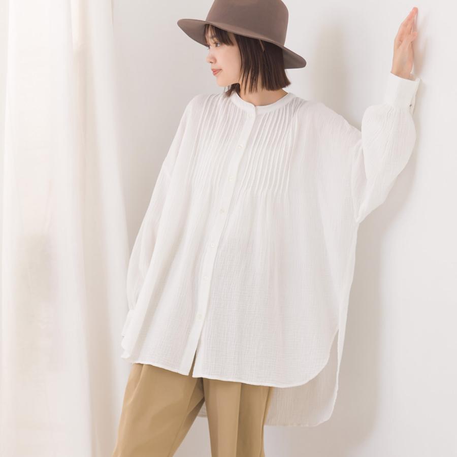 Omnes Another Edition ダブルガーゼピンタック長袖シャツ レディース カジュアル フリーサイズ 綿100 コットン100 Haptic 通販 Paypayモール