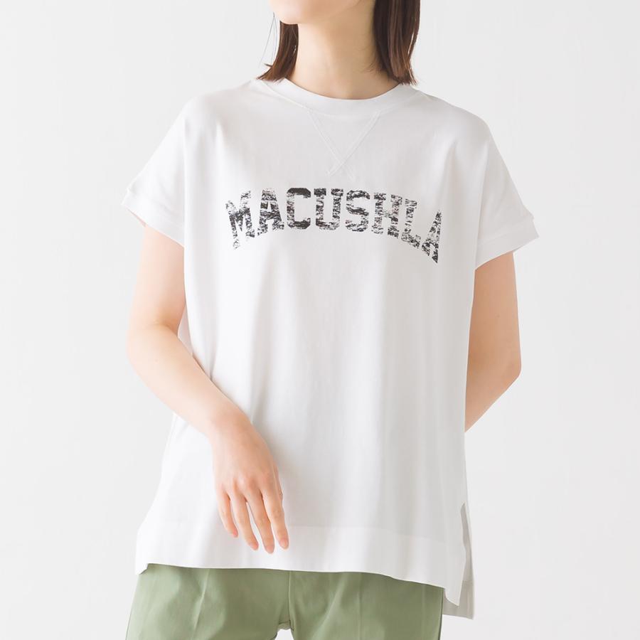 Omnes コットンベア天 ロゴプリントtシャツ レディース 半袖tシャツ リブロゴtシャツ カジュアル サイドスリット 7122 5253 Haptic ヤフー店 通販 Yahoo ショッピング