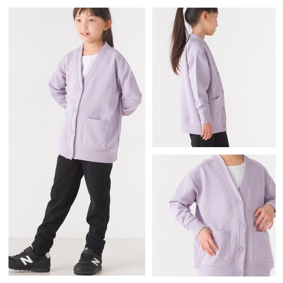 OMNES キッズ 裏毛Vネックカーディガン  子供服 子ども服 トップス カジュアル 無地 ボタン 羽織り  80cm 90cm 100cm 110cm 120cm 130cm 140cm｜haptic｜16