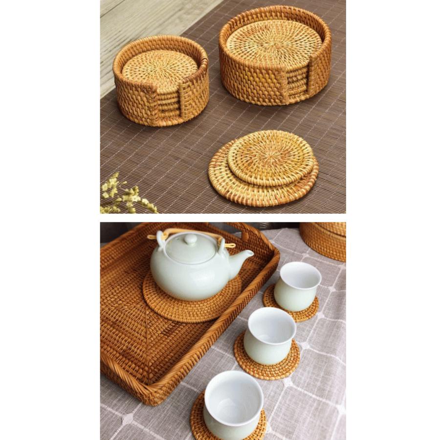 コースター おしゃれ 吸水マット 木製 吸水 8cm 6枚セット 自然素材