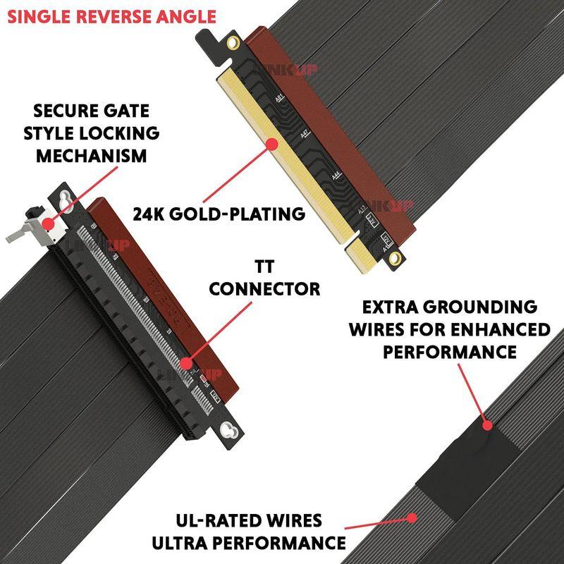 LINKUP ウルトラ PCIe 4.0 X16ライザーケーブルRTX4090 RX6950XT x570