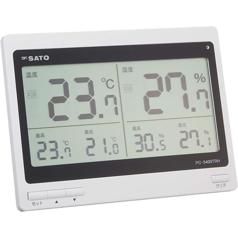 製品 佐藤計量器(SATO) 温湿度計 デジタル 最高最低温湿度記録 設定温度を超えるとお知らせ PC-5400TRH 1074-00