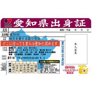 くだらなライセンス 出身地証明書 愛知県 ライセンスカード パーティーグッズ おもしろグッズ ネタアイテム Kd ハラジュクアイリー 通販 Yahoo ショッピング