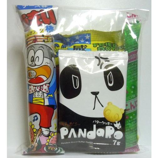 送料無料 駄菓子 詰め合わせ OPP袋入り パンダロー入り 大量１００個セット お菓子４品入り  小分け 個包装 夏祭り イベント 景品 子供 | 