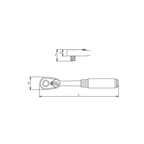 新型 72枚ギア メール便送料無料 コーケン Koken  3/8sq 72ギア　Z-EAL　コンパクトラチェットハンドル（プッシュボタン式）　2725ZB-3/8(L160)｜haratool｜03