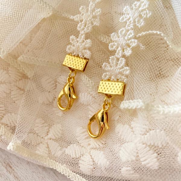 日本製　マスクレースおしゃれ 秋冬 ネックストラップ 金属アレルギー対応 マスクコード ストラップ レース 花柄 マスク ストラップ マスクバンド （ゴールド） |  | 06