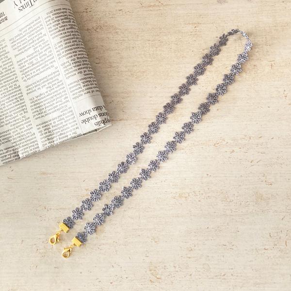 日本製　マスクレースおしゃれ 秋冬 ネックストラップ 金属アレルギー対応 マスクコード ストラップ レース 花柄 マスク ストラップ マスクバンド （ゴールド） |  | 08