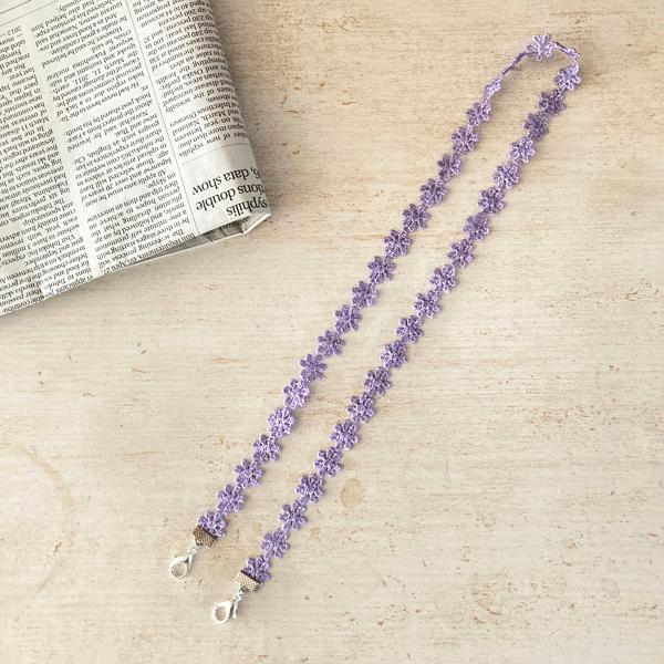 日本製 マスク 首かけクリップ ネックストラップ 金属アレルギー対応 マスクコード ストラップ レース 花柄 マスク ストラップ　（シルバー） |  | 16