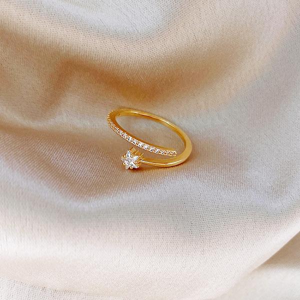 メール便 送料無料  オープンリング オープンスター リング 指輪 アクセサリー フリーサイズ シンプル ゴールド 重ねづけ レディース 女性 オシャレ　 |  | 01