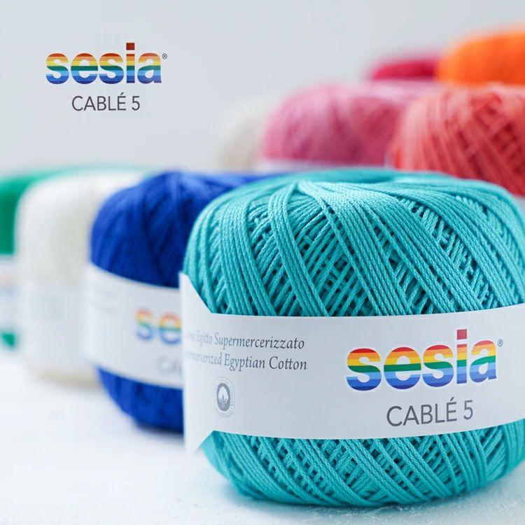 HARAWOOL CABLE 5(sesia)イタリア 中細タイプ 1玉 コットン ジュート かぎ針 2/0〜3/0号 春夏毛糸 イタリア製 綿100% マーセライズコットン｜harawool｜02