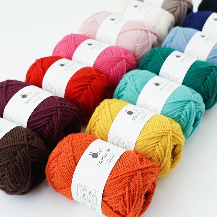 HARAWOOL Knitworm 毛糸 メリノ M 並太 40g(約80m) ウール ぼう