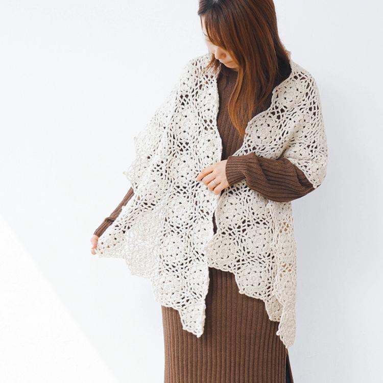 knitworm 編み物キット モチーフ編みの大判ショールキット knitworm 編み物キット モチーフ編みの大判ショールキット