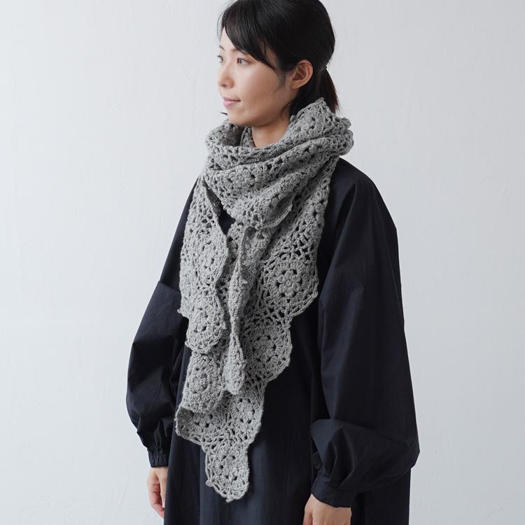 knitworm 編み物キット モチーフ編みの大判ショールキット ショール