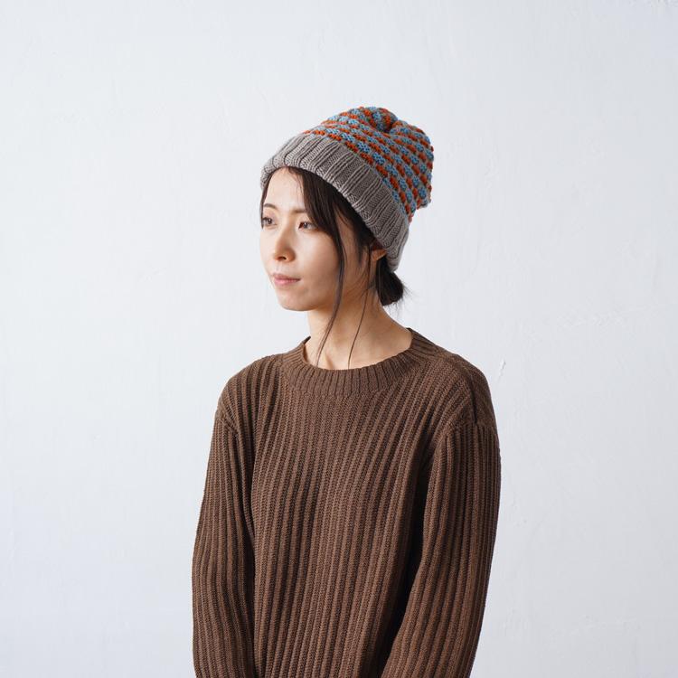 knitworm 編み物キット #3-4 引き上げ模様の帽子キット ニット帽子