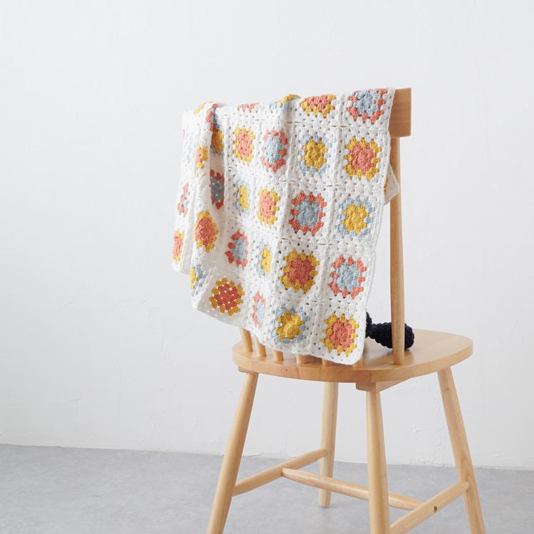 原ウール knitworm 編み物キット #4-2 モチーフつなぎのおくるみ 原ウール knitworm 編み物キット #4-2 モチーフつなぎのおくるみ