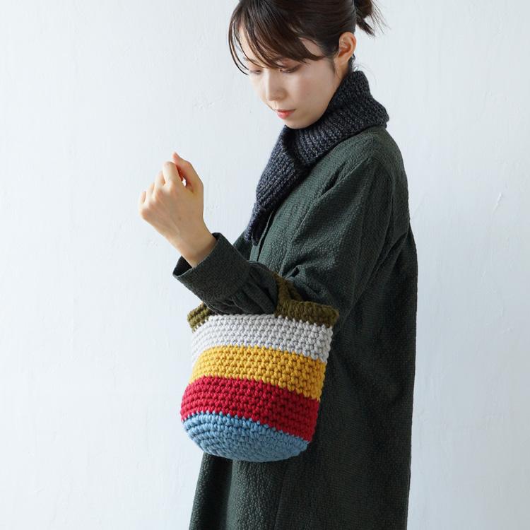 原ウール knitworm BC-5細編みのマルシェバッグ 編み物キット 原ウール knitworm BC-5細編みのマルシェバッグ 編み物キット