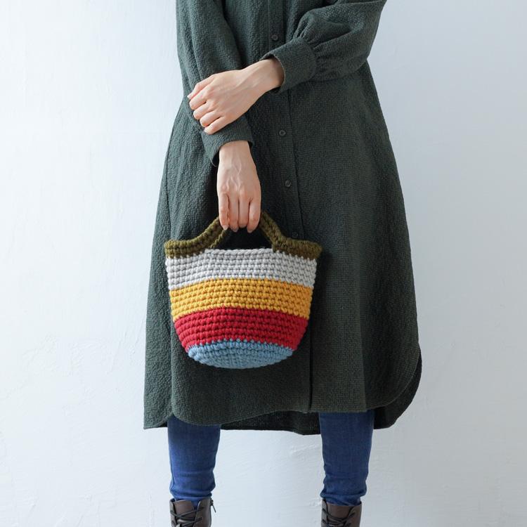 原ウール knitworm BC-5細編みのマルシェバッグ 編み物キット バッグ