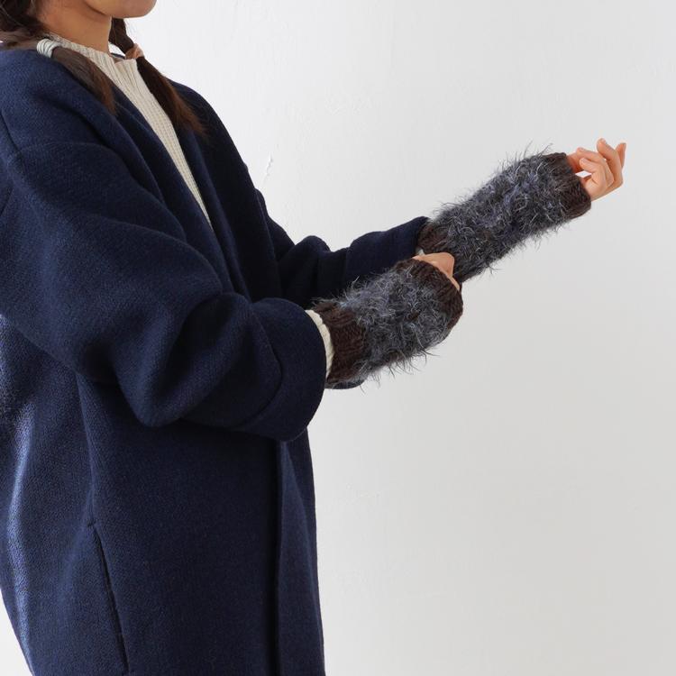 編み物キット #7-11 ふわふわのショートアームウォーマー 編み物 毛糸