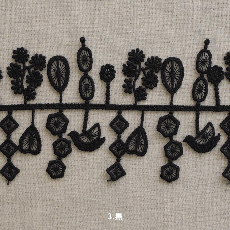 HIRVI【ケミカルレース】小鳥の森 50cm レース お花 ヒルヴィ