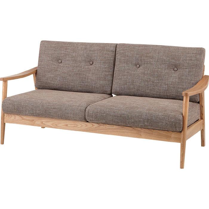 ソファ ソファー ダイニングソファ ダイニングチェア ダイニング 木肘 おしゃれ ３人掛けソファ 北欧 3人掛け 幅167cm 布張 バッスム ヘンリー ブラウン 9lnmezhne7 Www Freixenet Com