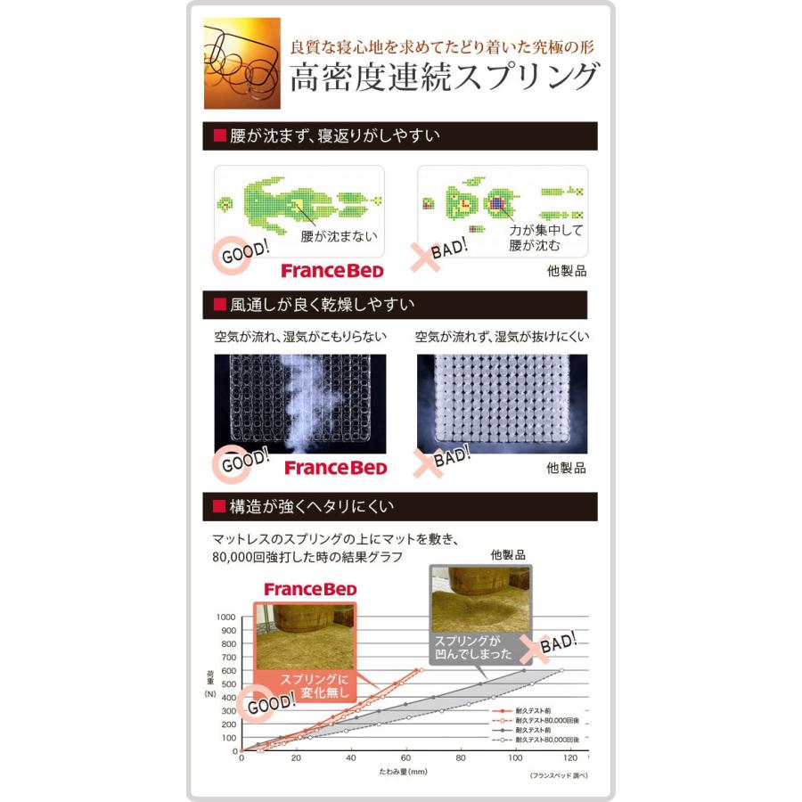 ベッド マットレス付き 収納 収納付き フランスベッド シングル 跳ね