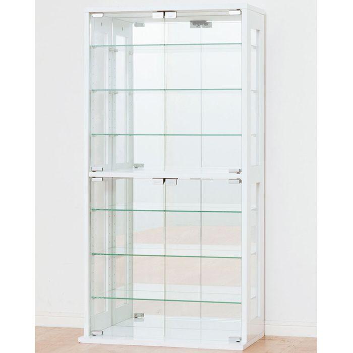 フィギュアケース コレクションケース ホワイト 幅60 高さ120cm コレクションラック ガラスケース ガラス 大型 フィギュア ホワイト