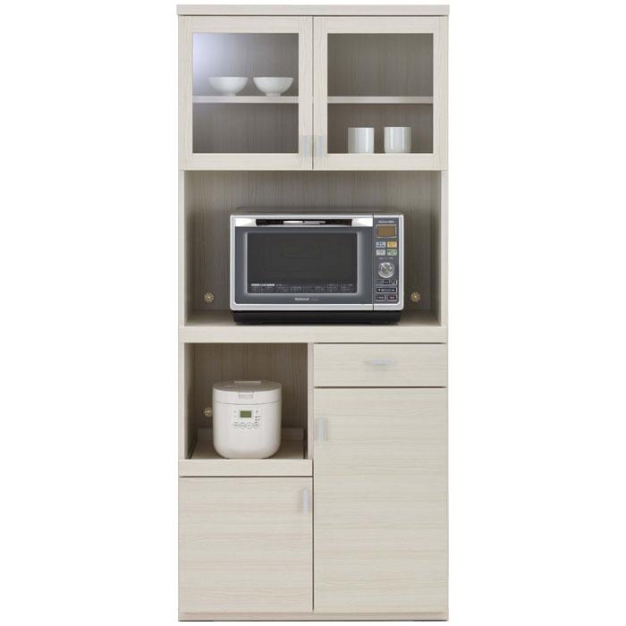 レンジ台 幅80cm 高さ180cm スマートキッチン ホワイトウッド キッチンボード ダイニングボード 家電 収納 食器棚 キッチン ダイニング キャビネット 棚 Y Mo Sks 81r 原田の家具 通販 Yahoo ショッピング