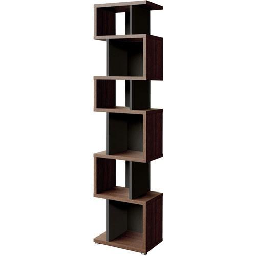 本棚 書棚 シェルフ 棚 インテリアラック デザインシェルフ リエール 幅44cm 高さ178cm ダークブラウン×ブラック