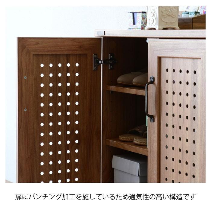 下駄箱 シューズボックス ジェンカ 幅87cm 高さ94cm ブラウン パンチング加工 通気性 シューズラック 靴入れ 玄関収納 玄関 靴 収納 棚 靴箱 靴収納 Y St Gk95 90 Br 原田の家具 通販 Yahoo ショッピング