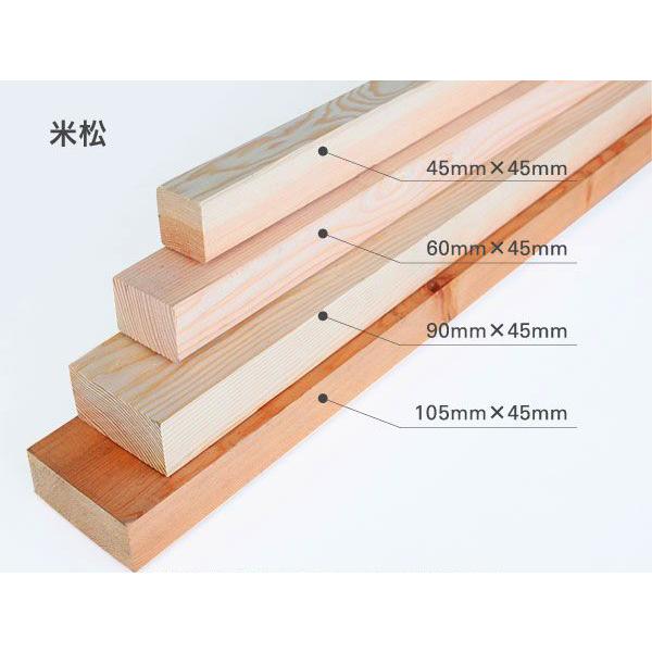 米松 （約45×45×2000mm）（6本束） ベイマツ パイン 無塗装 DIY
