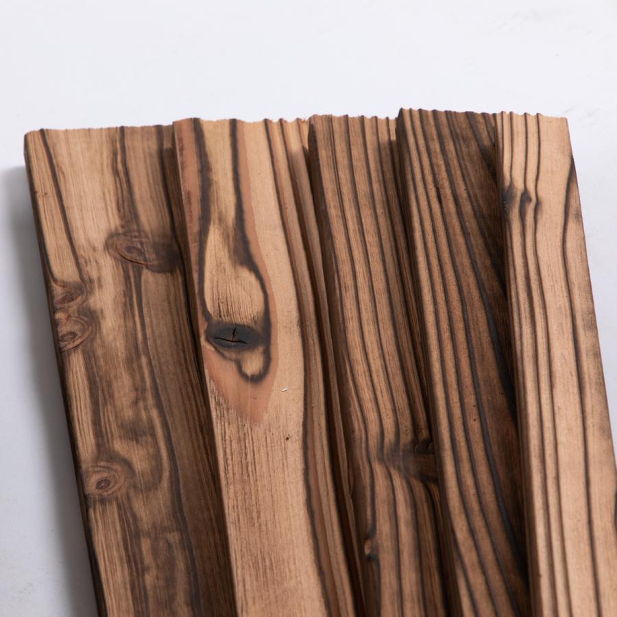 焼杉（約14×90×1825mm） 14mm厚 9cm 182.5cm 炭化加工 DIY 木材