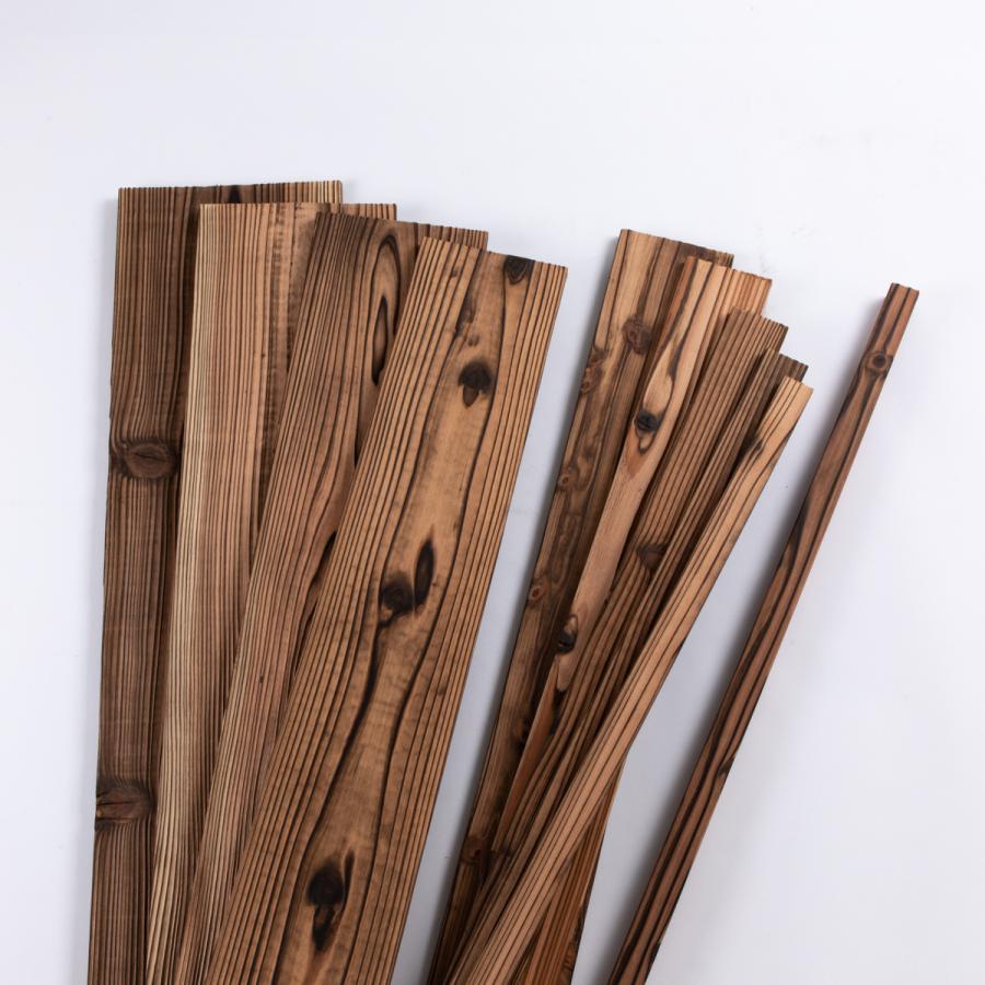 焼杉（約14×90×1825mm） 14mm厚 9cm 182.5cm 炭化加工 DIY 木材