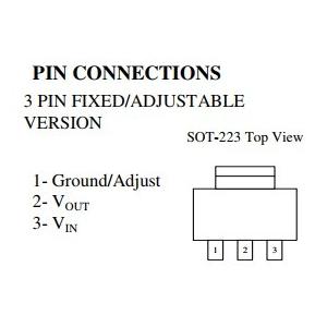 【送料220円〜】可変三端子レギュレータ(AMS1117-ADJ) 1個入り |  | 02