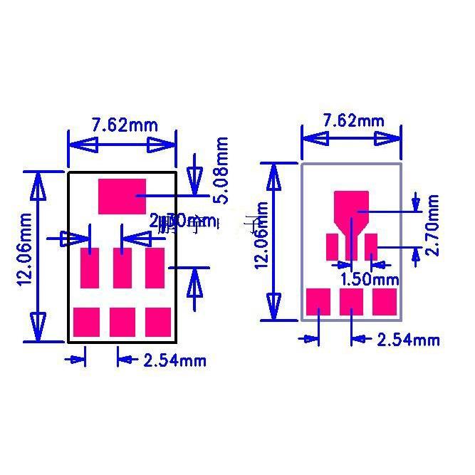 【送料220円〜】SOT89 SOT223 to DIPアダプター |  | 01