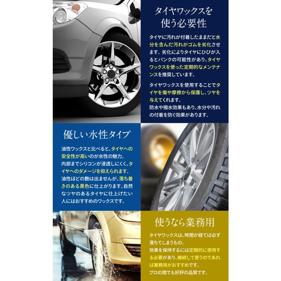 水性 タイヤワックス 1L プロ仕様 自動車用タイヤの保護・自然な光沢のある艶出し 油性タイプに近い性能を発揮 タイヤに優しい水性タイプ SELENEFF｜hare-mart｜04