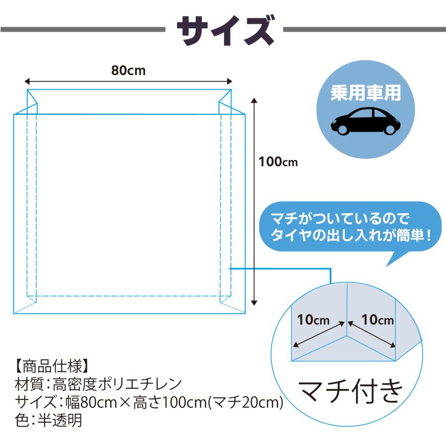 SELENEFF（セレネフ） タイヤ袋 8枚入 厚手 乗用車用 ビニール袋
