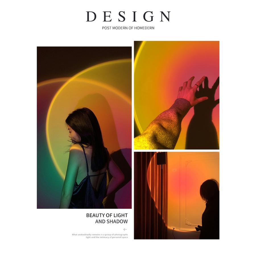 間接照明 LEDライト サンセットライト レインボープロジェクター 