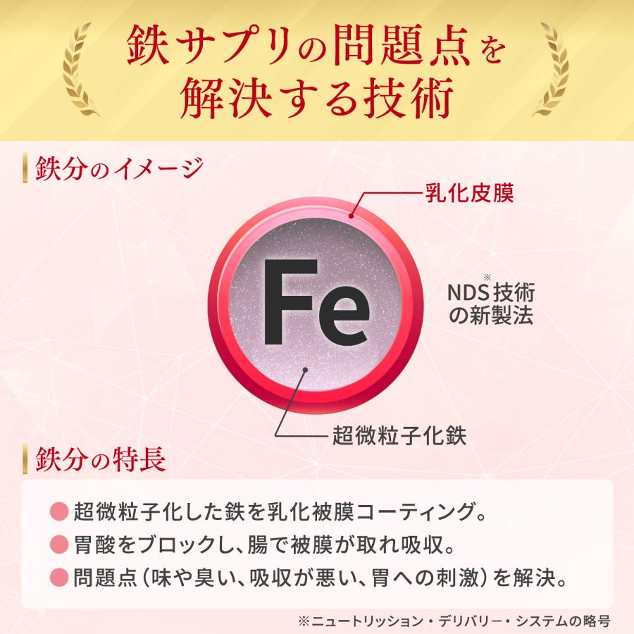 鉄 サプリ 90日分×2袋 吸収率 鉄分 サプリメント 葉酸 ビタミンB12 銅 赤血球 鉄分不足 妊婦 妊娠 授乳 非 ヘム鉄 | HARELU（サプリ） | 05