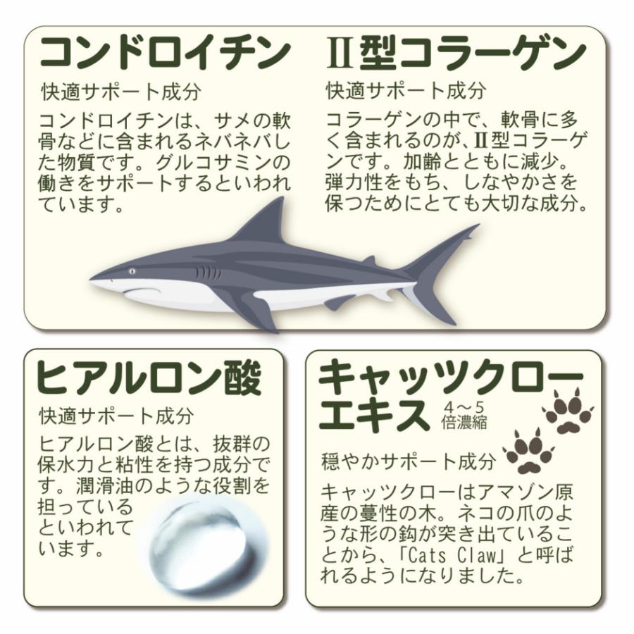 グルコサミン コンドロイチン サプリメント (3ヶ月分)×3袋 2型コラーゲン ヒアルロン酸 鮫の軟骨抽出物 筋骨草エキス 骨砕補エキス キャッツクローエキス 軟骨 | HARELU（サプリ） | 05