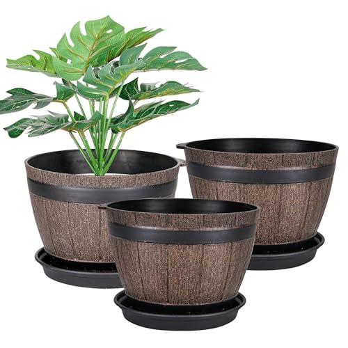 VECELO 植木鉢 鉢 幅19cm×高さ14cm 鉢植え 3点セット プランター