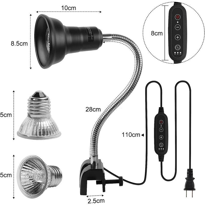 爬虫類 ライト 紫外線ライト 亀 uvb uva 亀用 レプタイル 保温ライト 両生類用 亀日光浴ライト ヒーター 50w｜harenohiya｜07
