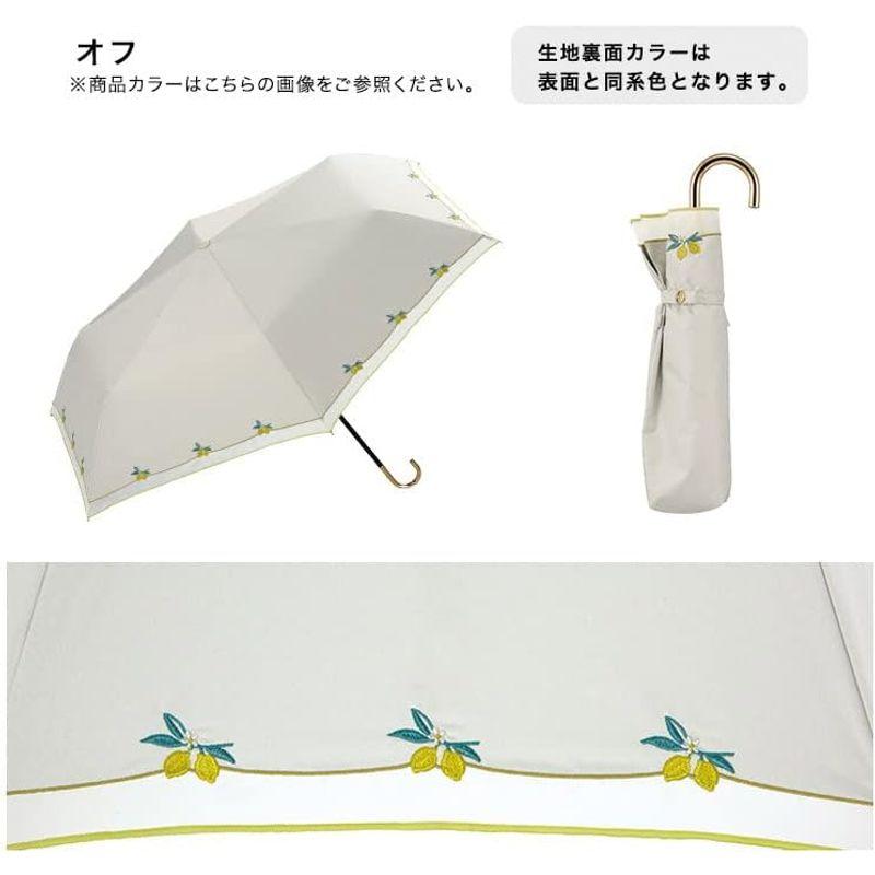 贈与 2023年Wpc. 日傘 遮光レモン刺繍 折りたたみ傘 ミニ 遮光 UVカット オフ 晴雨兼用 50cm レディース 100% ナチュラル  財布、帽子、ファッション小物