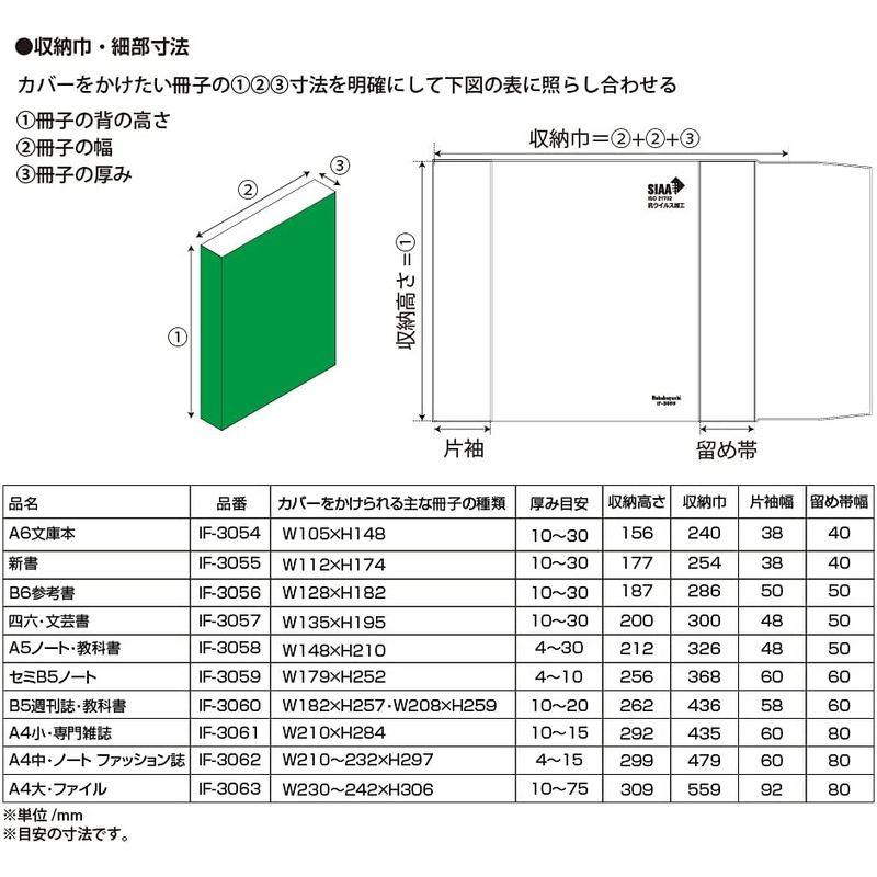 ナカバヤシ 抗ウイルス ブックカバー A4中/ノート・ファッション誌サイズ IF-3062｜harenohiya｜02