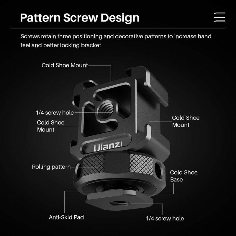 Ulanzi PT-12 ホットシューアダプター 3コールドシューマウント Ulanzi PT-12 ホットシューアダプター 3コールドシューマウント