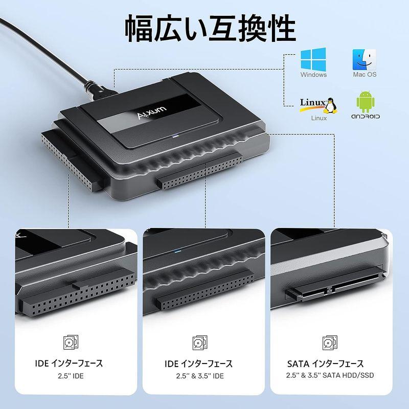 Alxum SATA IDE 変換アダプタ 両方対応 IDE USB変換ケーブル 2.5/3.5インチHDD SSD 光学ドライブに対応 ハ｜harenohiya｜09