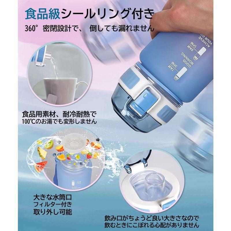 Ulable ボトル 水筒 大容量 650ml ワンタッチオープン タイムマーカー付き 超軽量 耐冷耐熱 携帯便利 漏れ防止 BPAフリー｜harenohiya｜08