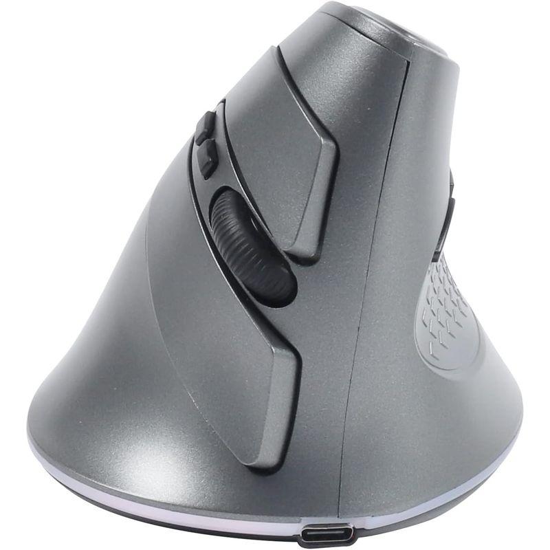 垂直マウス Bluetooth 5.1 USBワイヤレス 3モード 縦型 Lサイズ 無線 USB充電式 静音 7ボタン 3200DPI RG｜harenohiya｜07