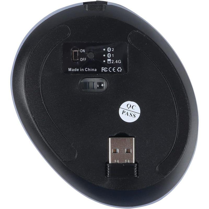 垂直マウス Bluetooth 5.1 USBワイヤレス 3モード 縦型 Lサイズ 無線 USB充電式 静音 7ボタン 3200DPI RG｜harenohiya｜08