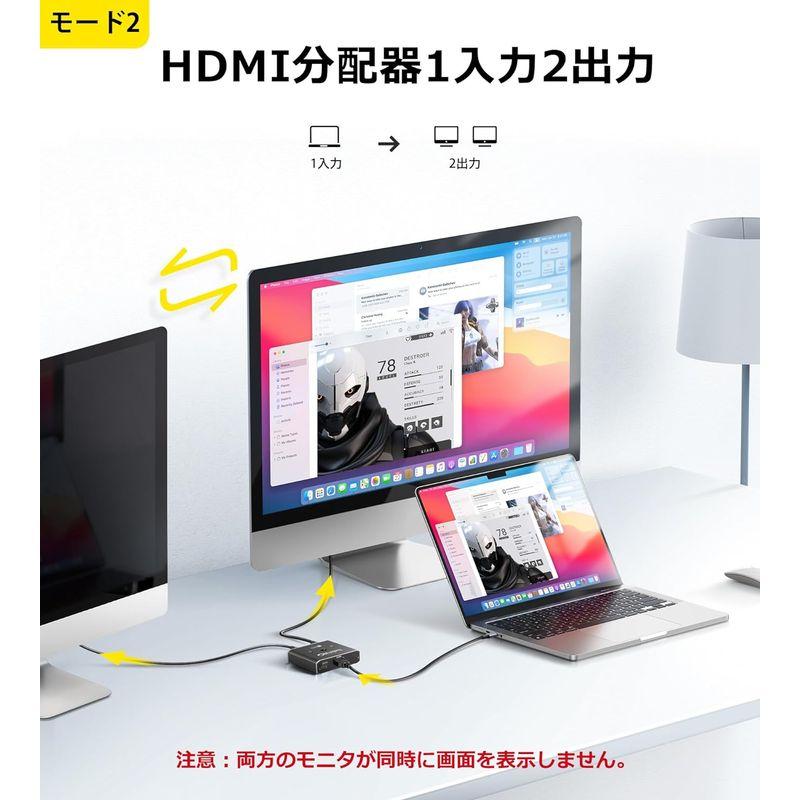 8K@60Hz安定版avedio links HDMI 切替器 超高速HDMI 2.1 セレクター 2入力1出力/1入力2出力 双方向 HD｜harenohiya｜06