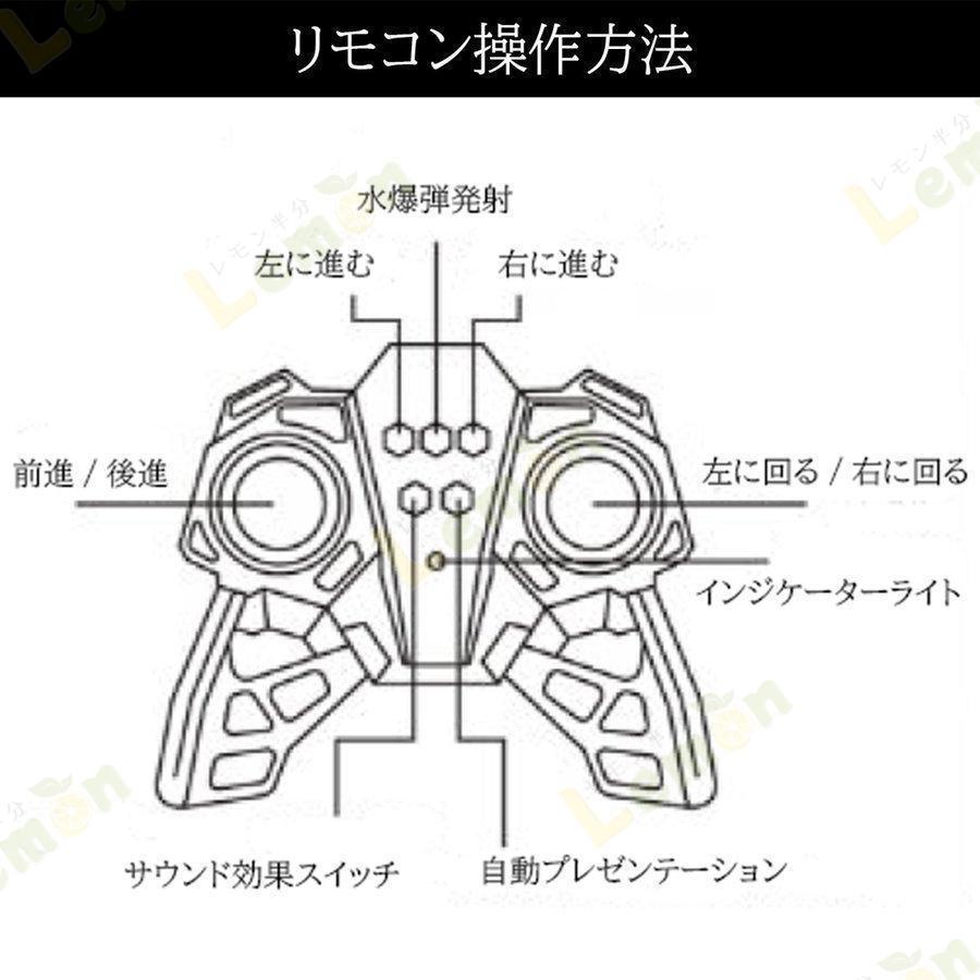 ラジコン戦車タンクジェルブラスターおもちゃバッテリー*２(40分プレイ)水爆弾１万発ハンドジェスチャーラジコン2wayコントロールメカナムホイール｜haresora-shop｜18